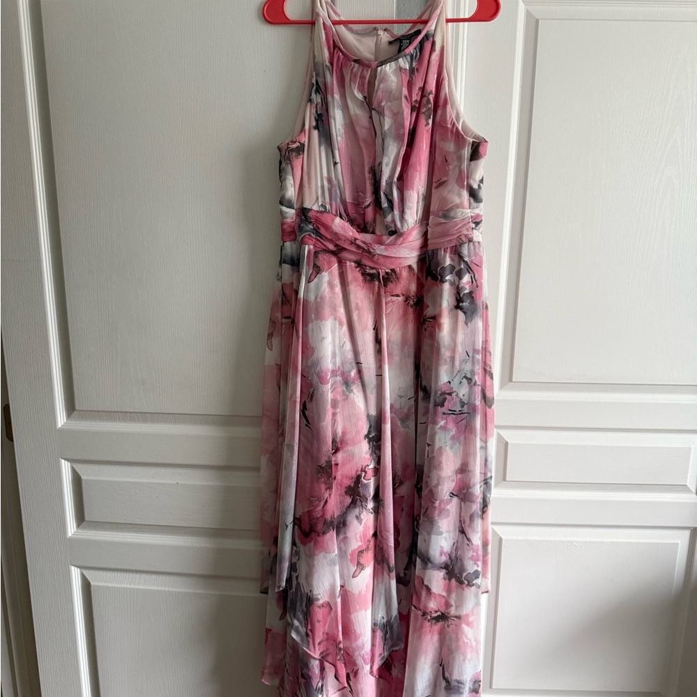 R&M Richards Pink Floral Maxi Dress
